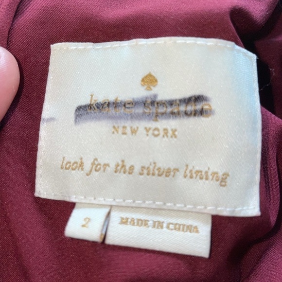 Kate Spade Burgundy Shift Dress – Scalloped Detail, Size 2 (Fits Small) - Picture 10 of 13